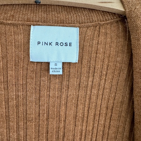 PINK ROSE Caramel Colored Cardigan - Picture 2 of 7